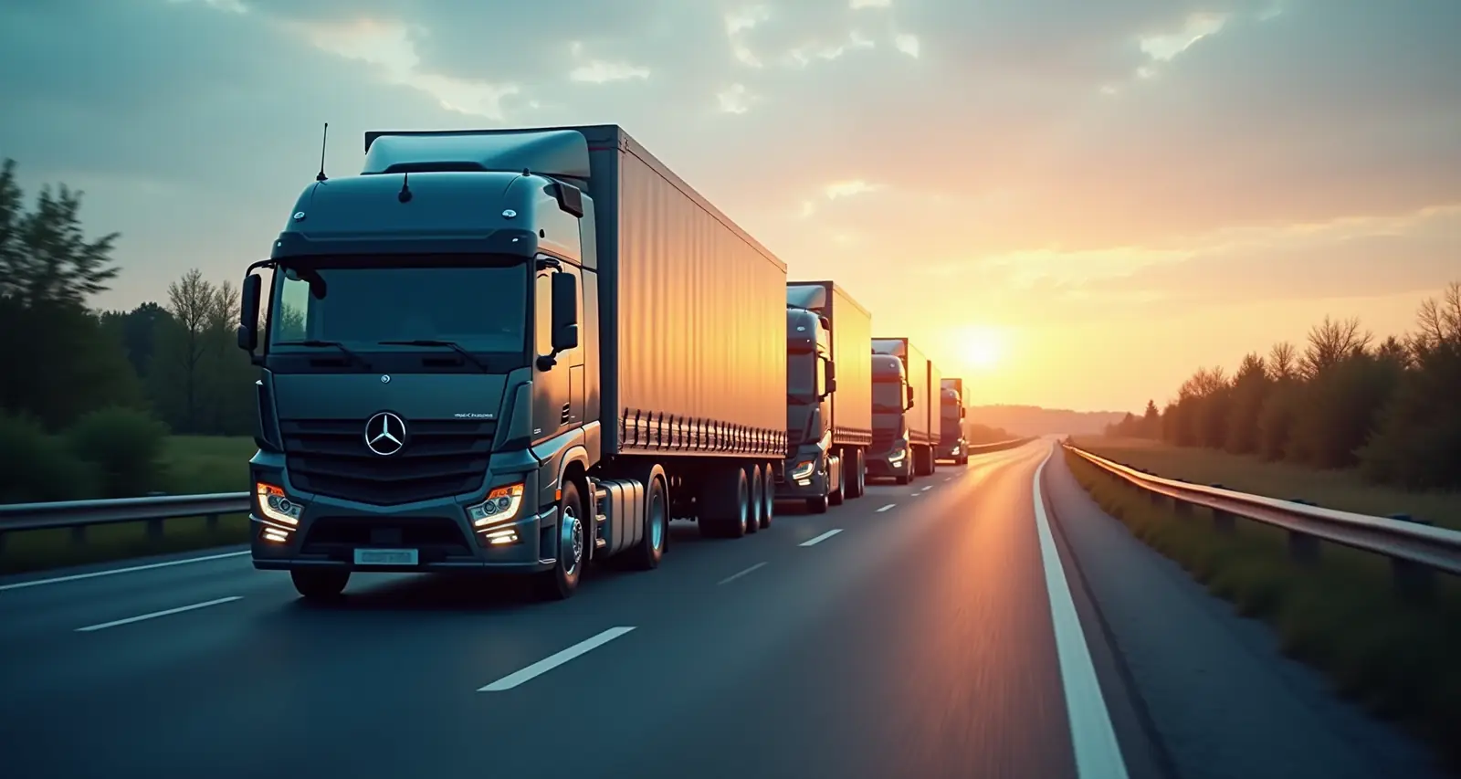 Skosana JR Supply & Logistics fleet of trucks on the road